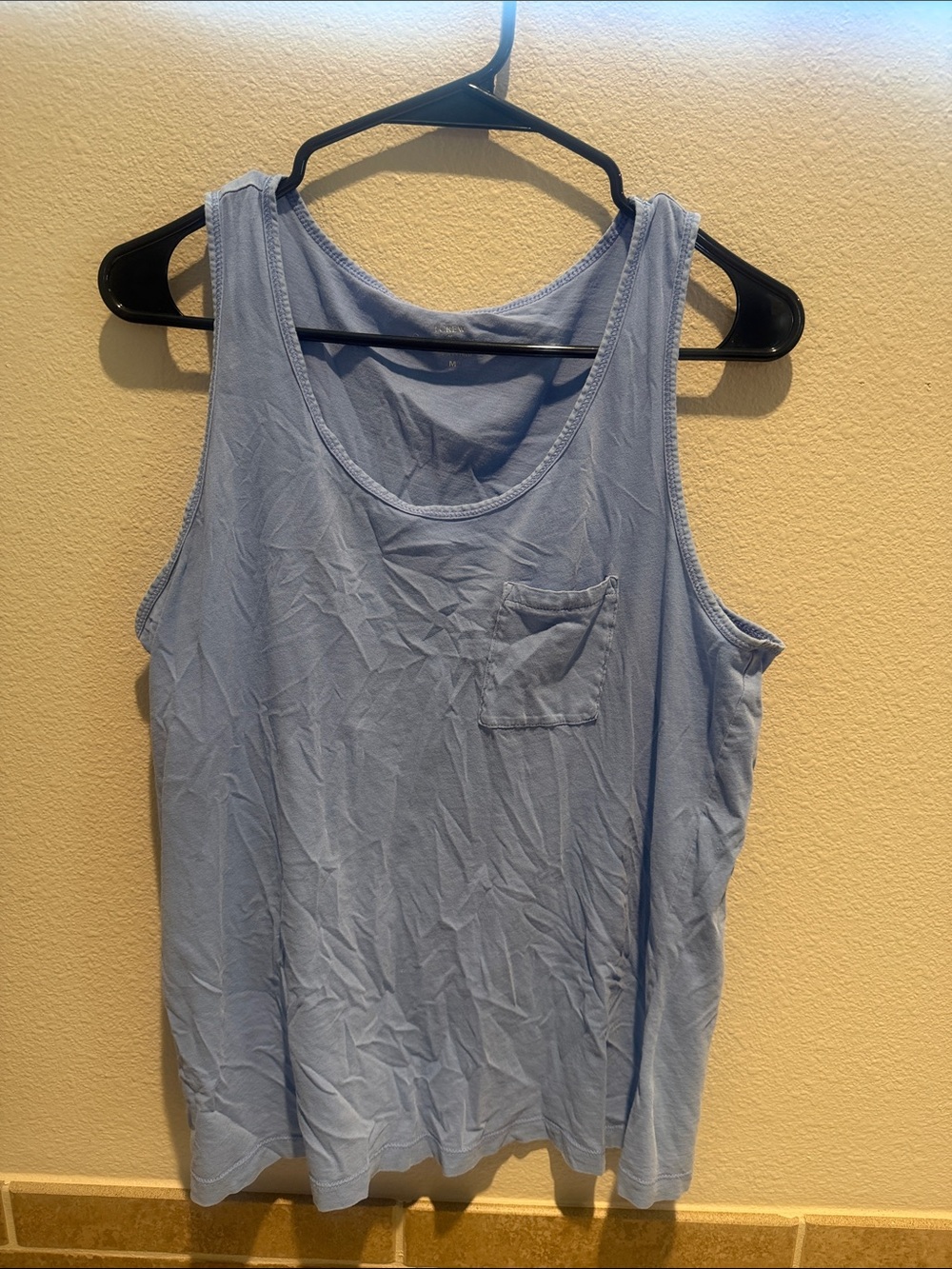 J. Crew Pale Blue Cotton Pocket Tank